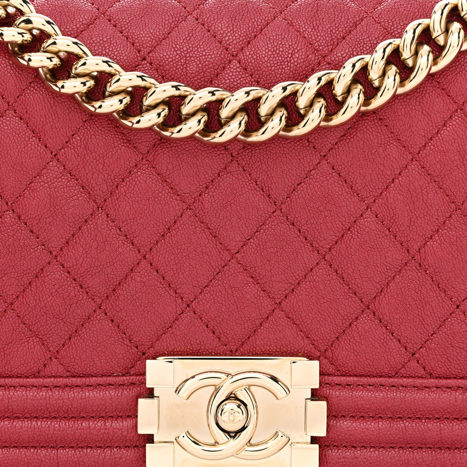 Chanel Caviar Quilted Medium Boy Flap Red 8 of 12