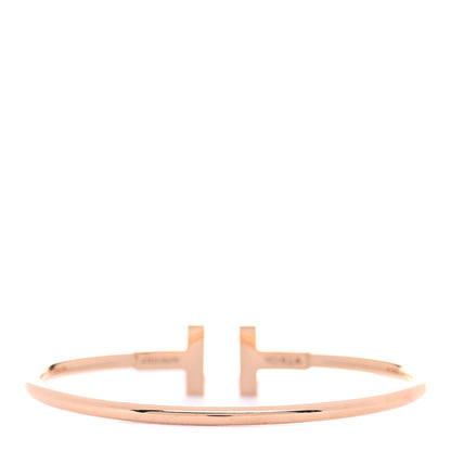 Tiffany 18K Rose Gold Mother of Pearl T Wire Bracelet 3 of 5