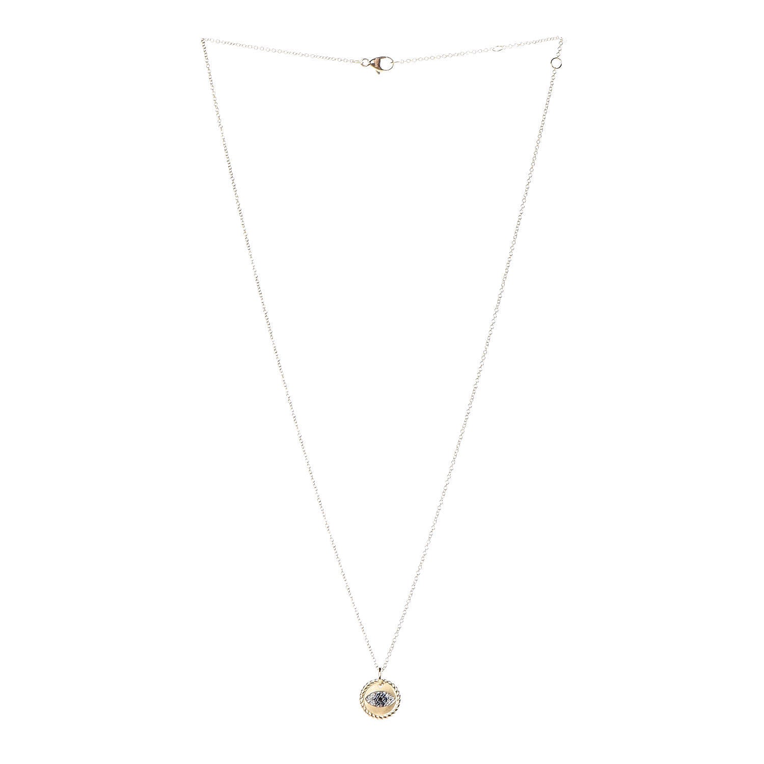 David Yurman 18K Yellow Gold Blue Sapphire Diamond Evil Eye Necklace 3 of 6