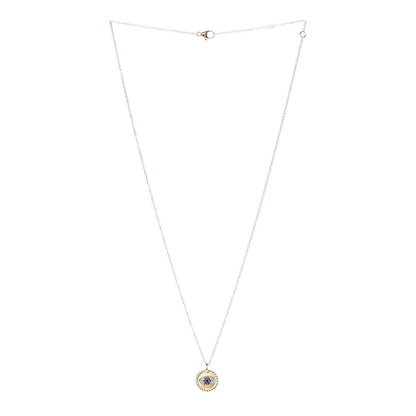 David Yurman 18K Yellow Gold Blue Sapphire Diamond Evil Eye Necklace 3 of 6