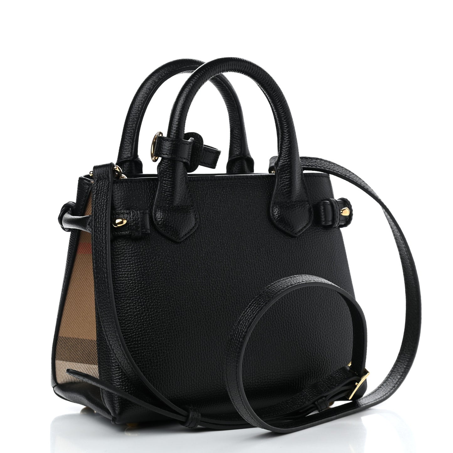 Derby Calfskin House Check Baby Banner Tote Black