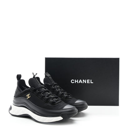 Chanel Velvet Calfskin Mixed Fibers CC Sneakers 39 Black 9 of 9