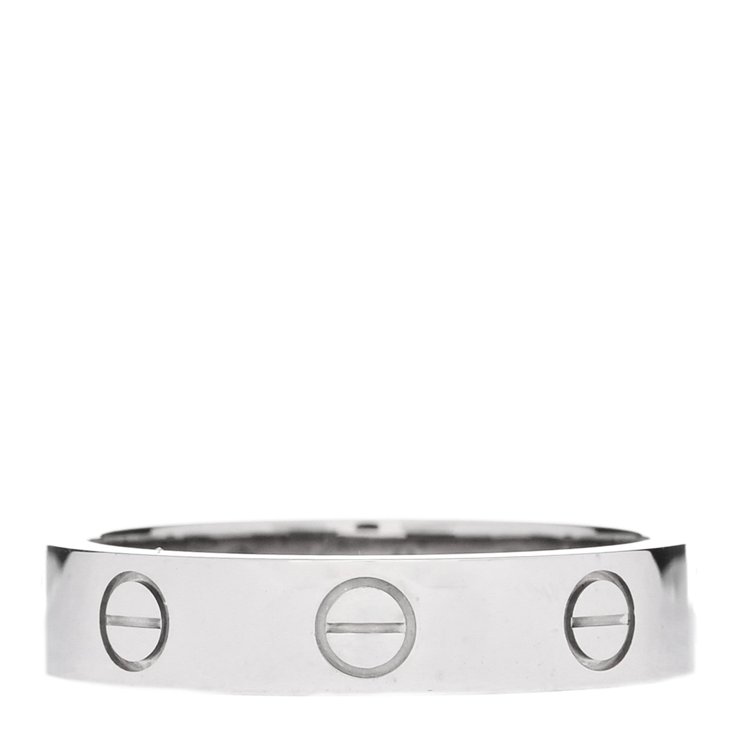 Cartier 18K White Gold Diamond 4mm LOVE Wedding Band Ring 51 5.75 3 of 4