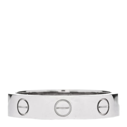 Cartier 18K White Gold Diamond 4mm LOVE Wedding Band Ring 51 5.75 3 of 4