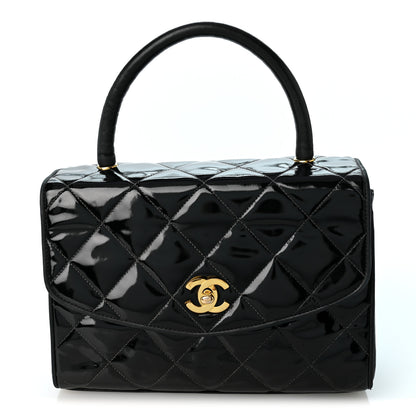 Chanel Patent Quilted Small Kelly Flap Bag Black 1 of 9