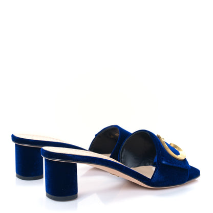 Christian Dior Velvet C'est Dior 50mm Slide Sandals 37 Blue 4 of 8