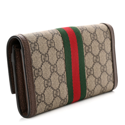 Gucci GG Supreme Monogram Web Ophidia Continental Wallet Brown 3 of 7
