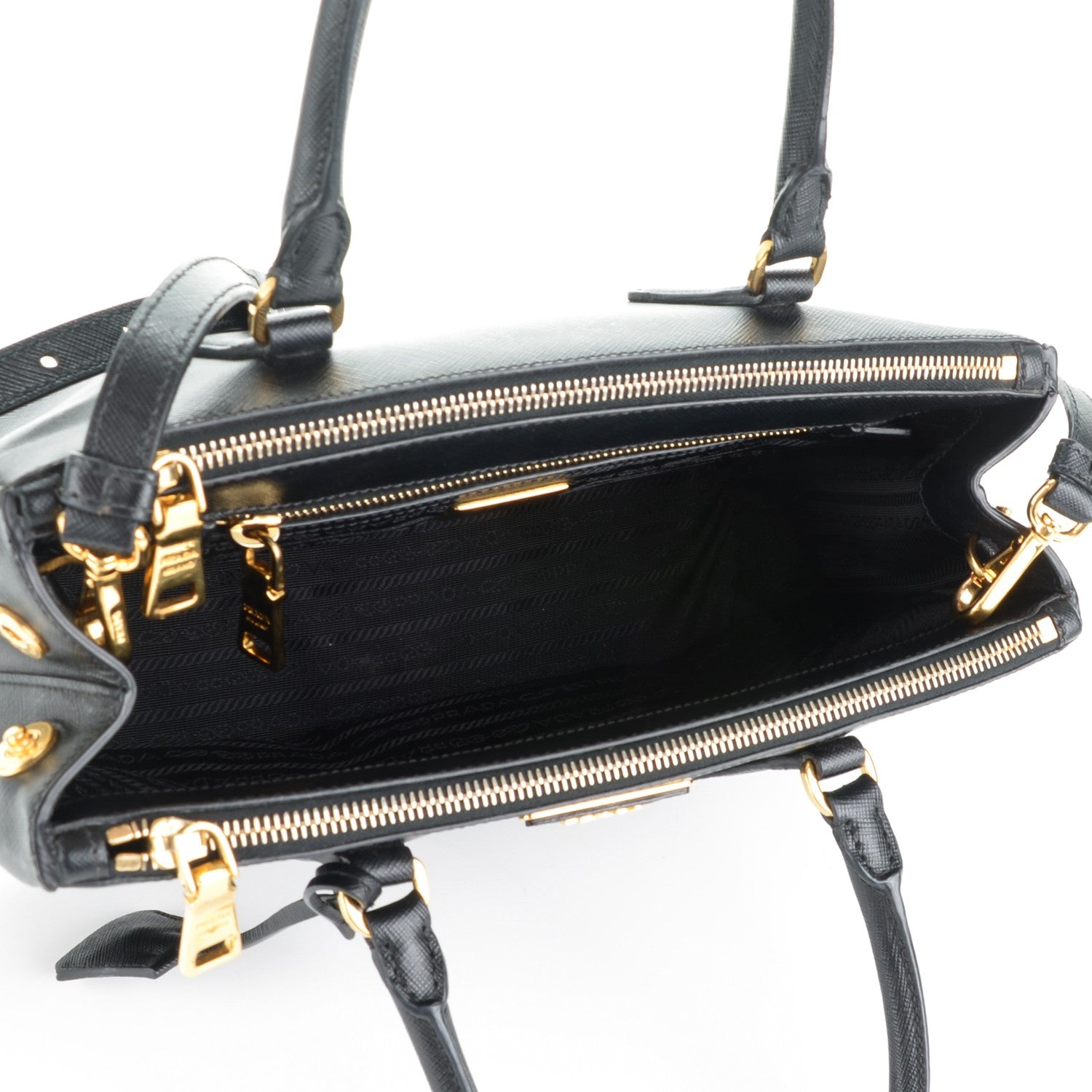 Prada Saffiano Small Galleria Double Zip Tote Black 5 of 8