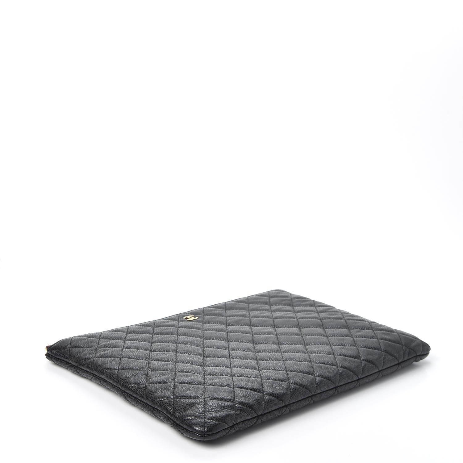 Chanel Caviar Quilted Large Cosmetic Case Black 3 of 9