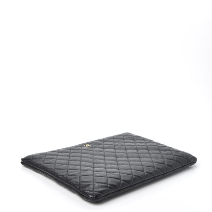 Chanel Caviar Quilted Large Cosmetic Case Black 3 of 9