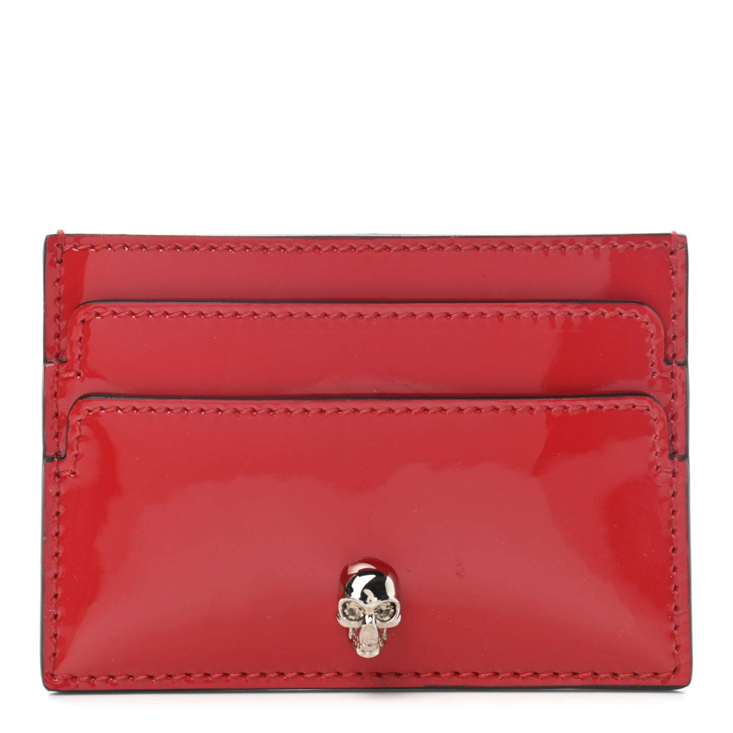 Patent Skull Card Holder Crimson