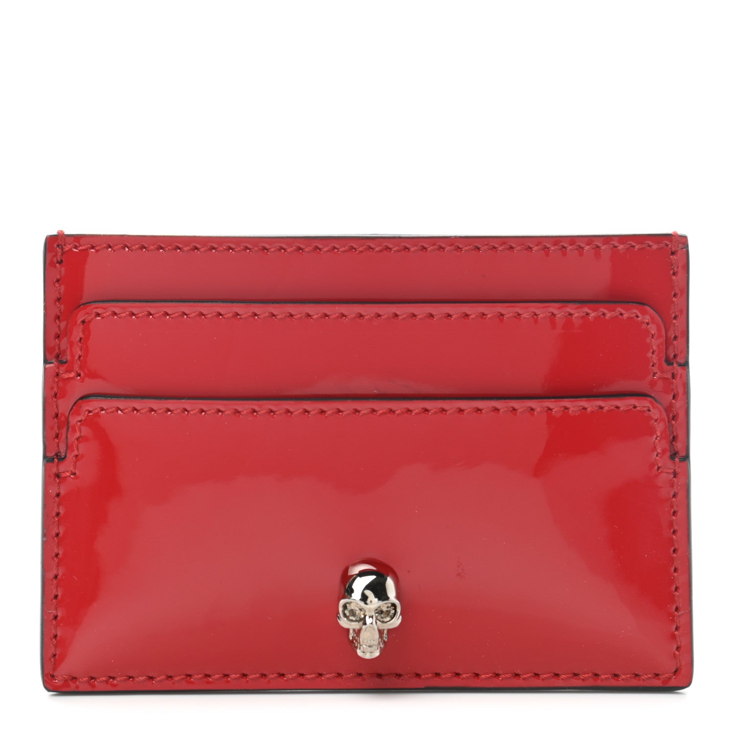 Alexander McQueen Patent Skull Card Holder Crimson 1 of 6