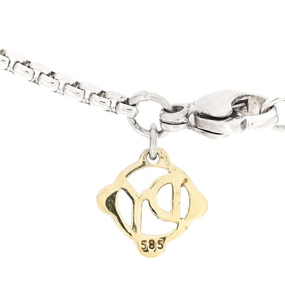 David Yurman Sterling Silver 14K Yellow Gold Diamond Cable Classics Cross Necklace 4 of 4