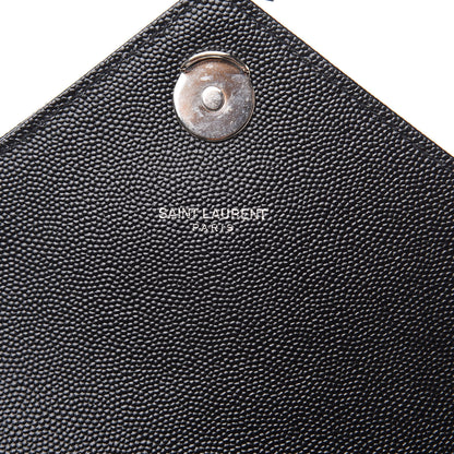 Saint Laurent Grain De Poudre Textured Mixed Matelasse Triquilt Medium Monogram Satchel Black 7 of 10