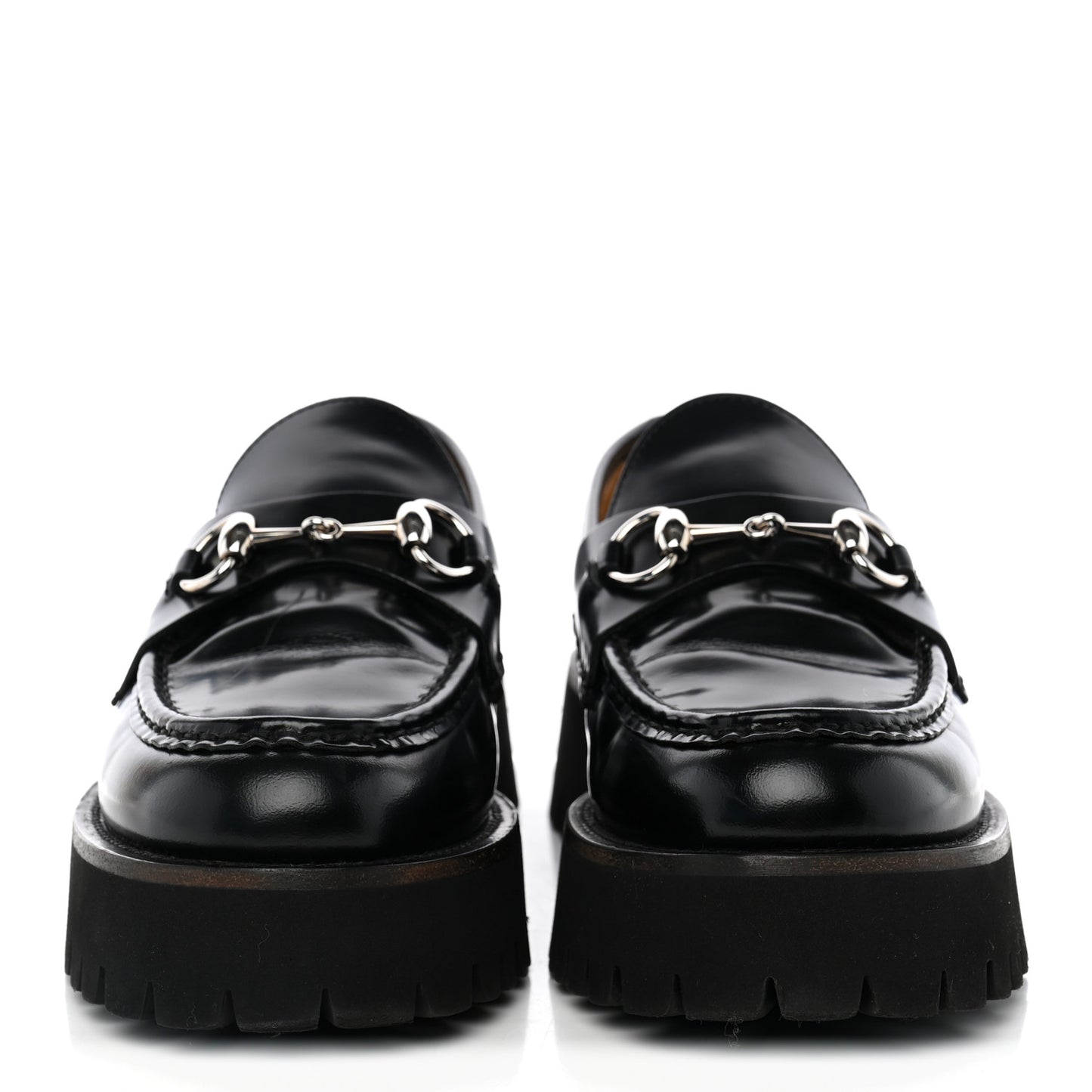 Cordovan Lux Womens Horsebit 45mm Platform Loafers 39 Black