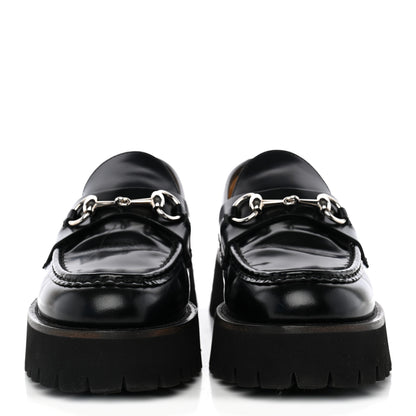 Gucci Cordovan Lux Womens Horsebit 45mm Platform Loafers 39 Black 2 of 9