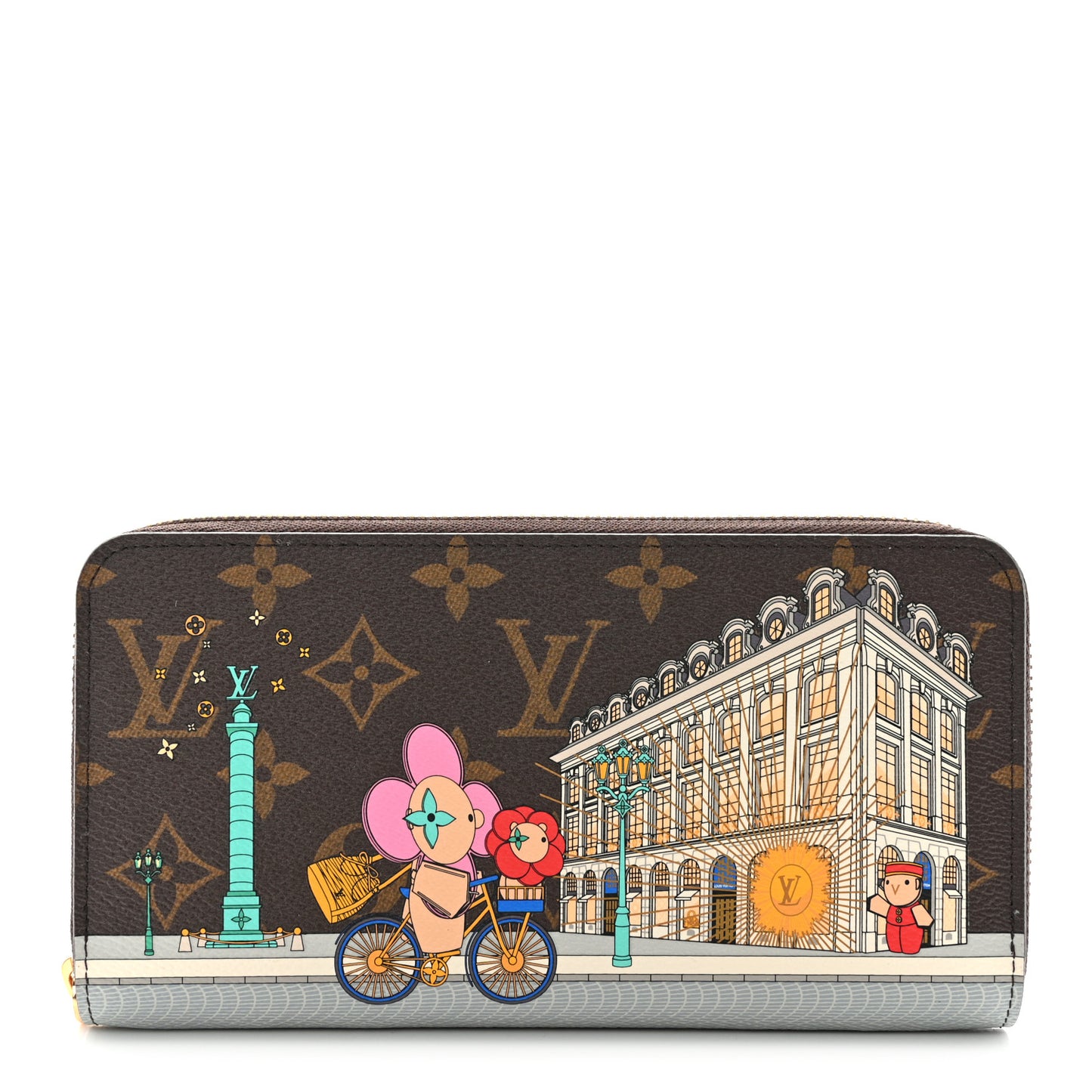 Monogram 2022 Christmas Animation Paris Zippy Wallet Pink