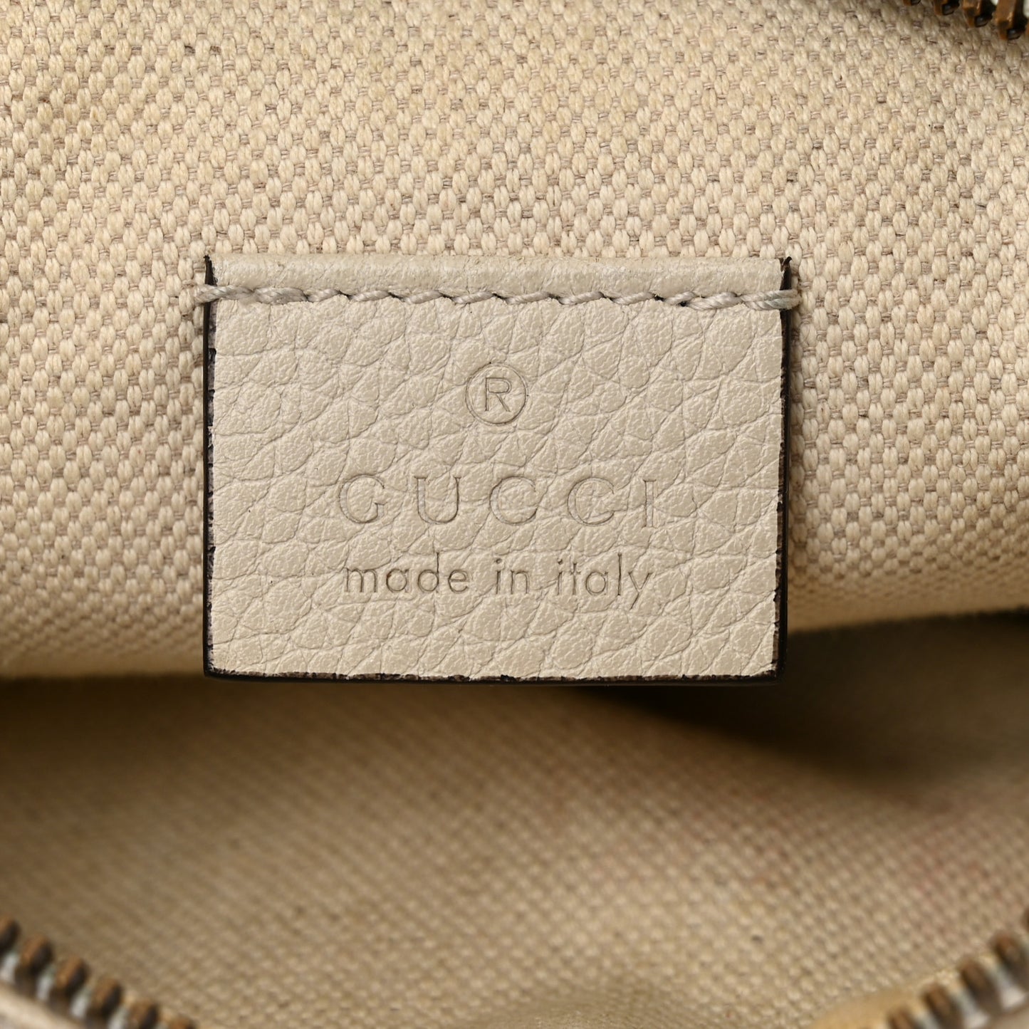 Grained Calfskin Small Logo Belt Bag White