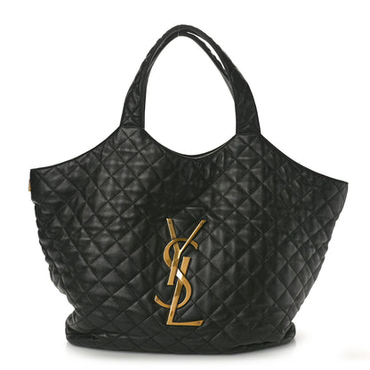 Saint Laurent Lambskin Quilted Maxi Icare Shopping Tote Black 1 of 12