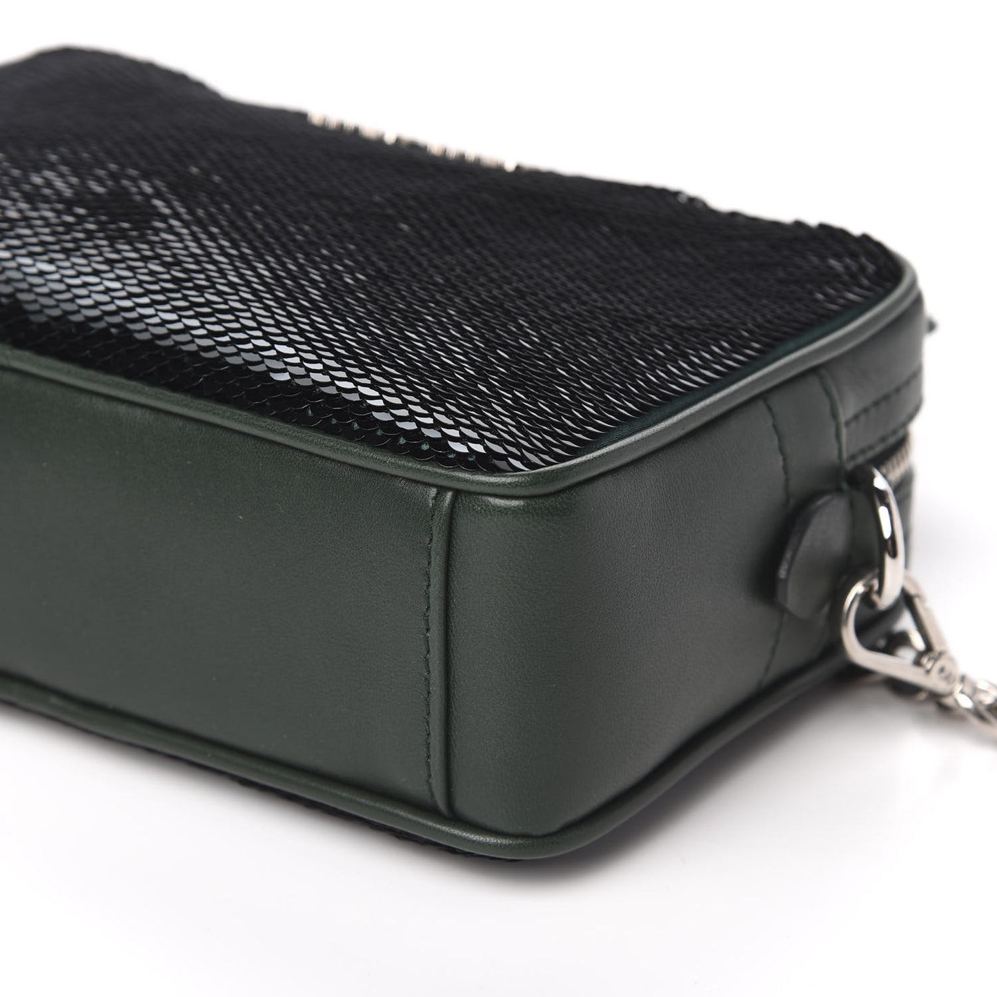 Paillettes Sequin Chain Camera Bag Smeraldo