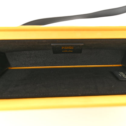 Fendi Vitello Fluffy Logo Horizontal Box Crossbody Bag Yellow Box Black 5 of 11