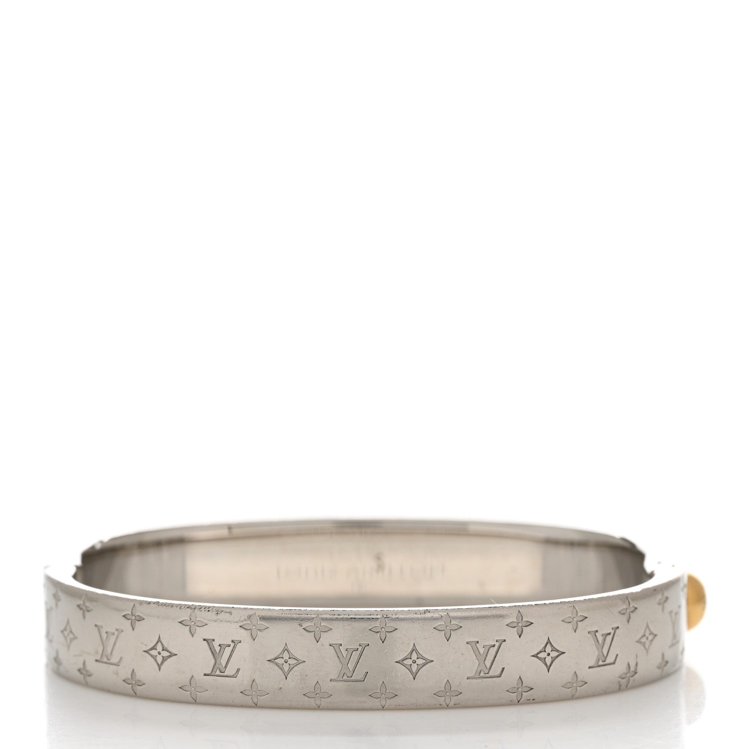 Louis Vuitton Palladium Monogram Nanogram Cuff S Silver 3 of 6