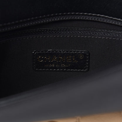 Chanel Calfskin Quilted Medium Graphic Flap Beige Black 6 of 17