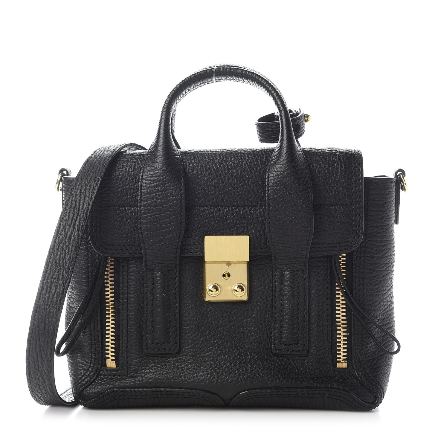 Textured Calfskin Mini Pashli Satchel Black