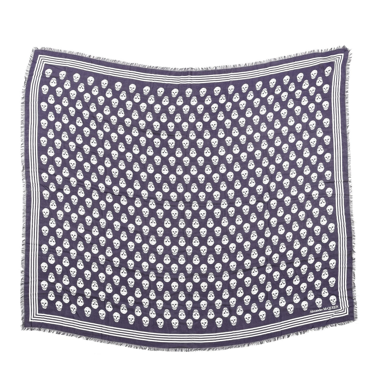 Wool Silk Cashmere Skull Scarf Purple