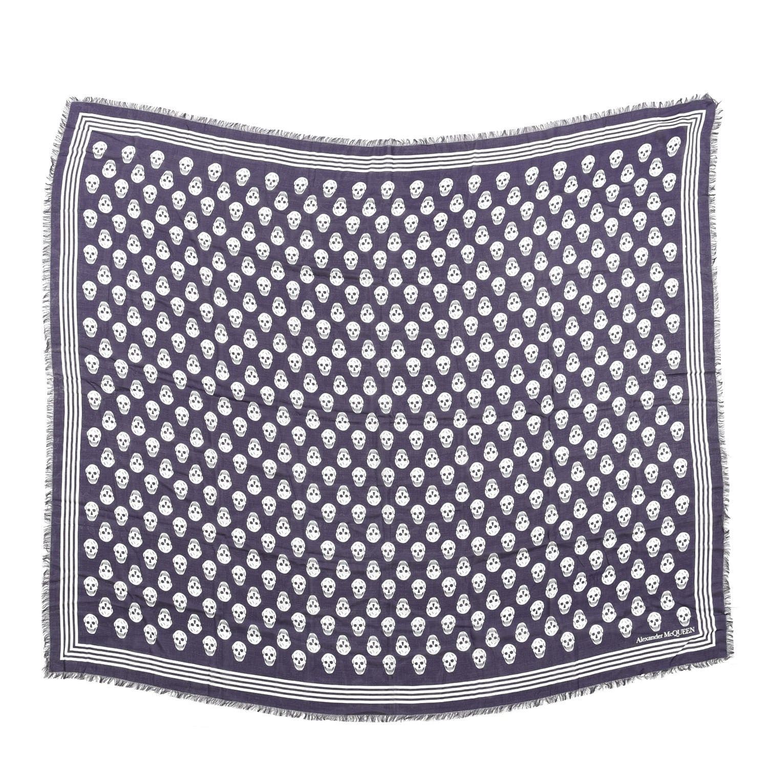 Alexander McQueen Wool Silk Cashmere Skull Scarf Purple 1 of 4