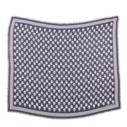 Alexander McQueen Wool Silk Cashmere Skull Scarf Purple 1 of 4