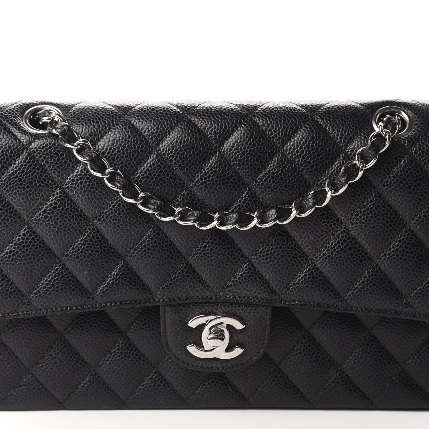 Chanel Caviar Quilted Medium Double Flap Black 12 of 13