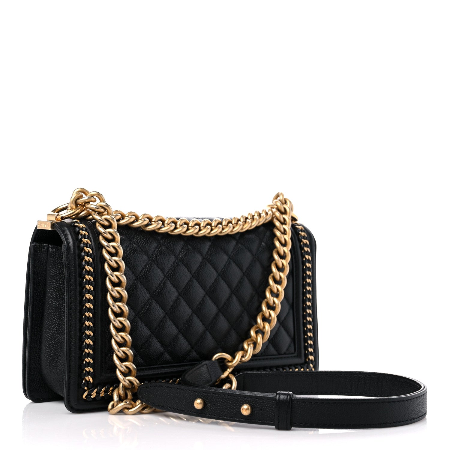 Chanel Caviar Quilted Medium Chain Around Boy Flap Black 3 of 10