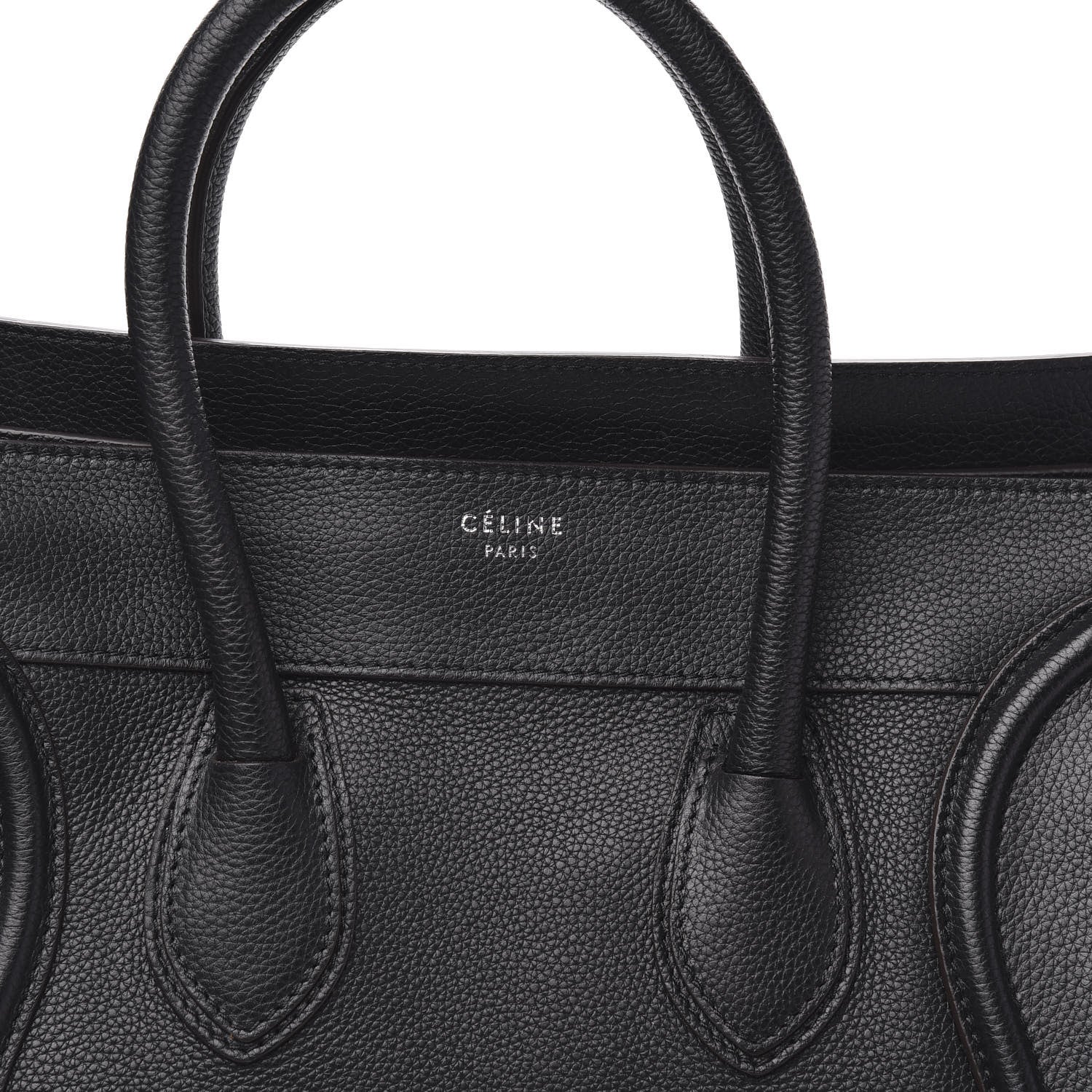 Celine Drummed Calfskin Mini Luggage Black 10 of 10