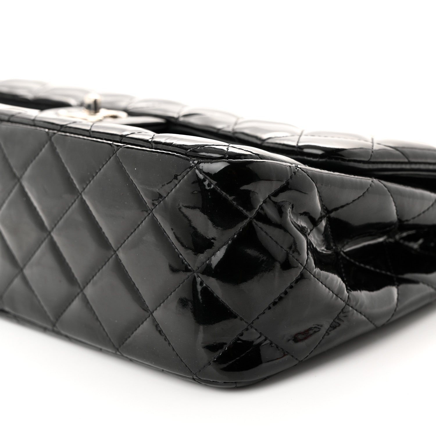 Chanel Patent Quilted Jumbo Double Flap Black 10 of 10