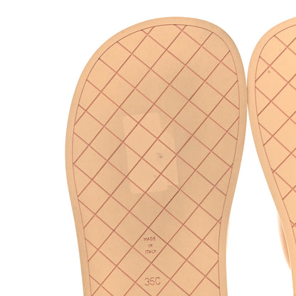 Chanel Lambskin Padded Pool Thong Sandals 35 Beige 7 of 9