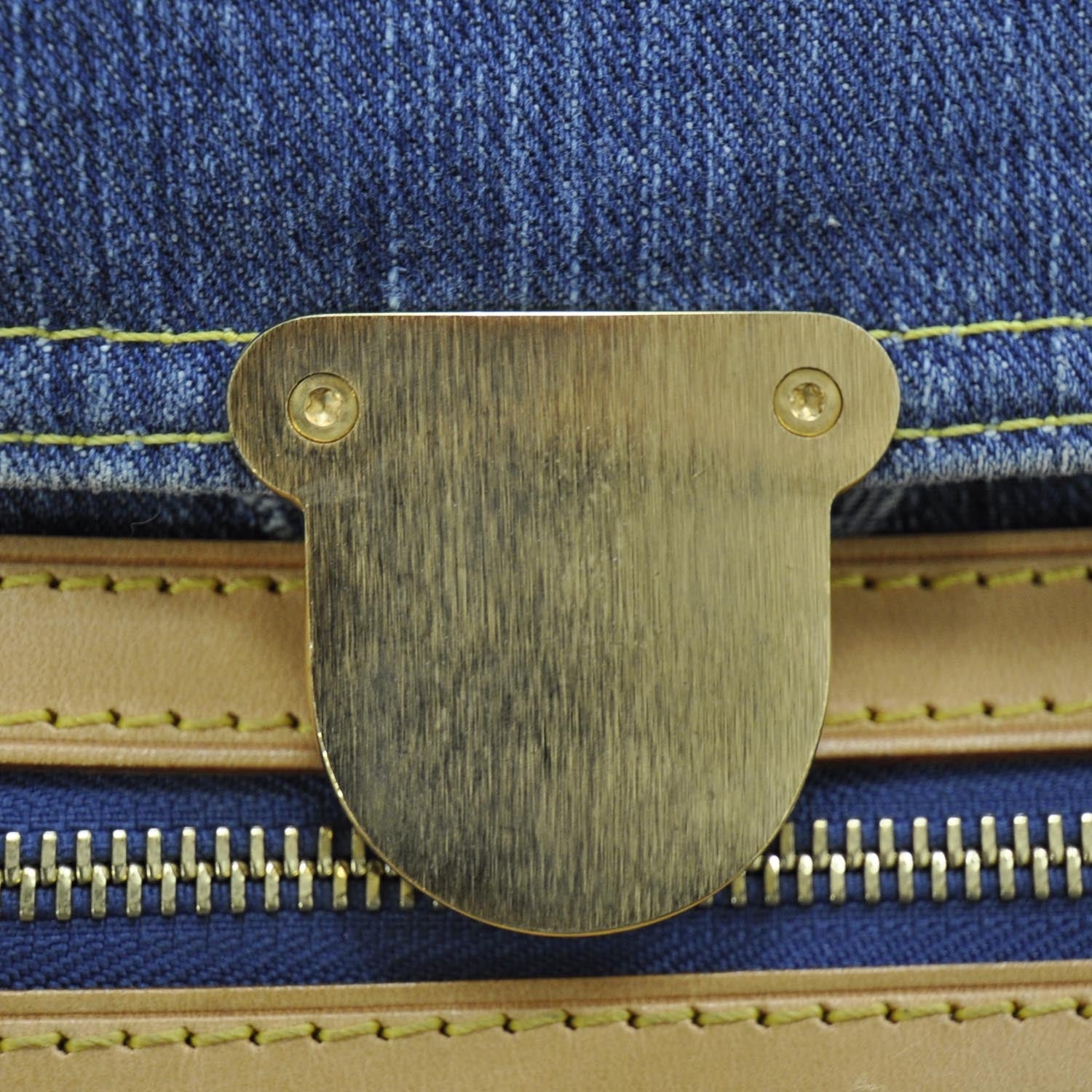 Louis Vuitton Denim Monogram Sac Plat 10 of 10