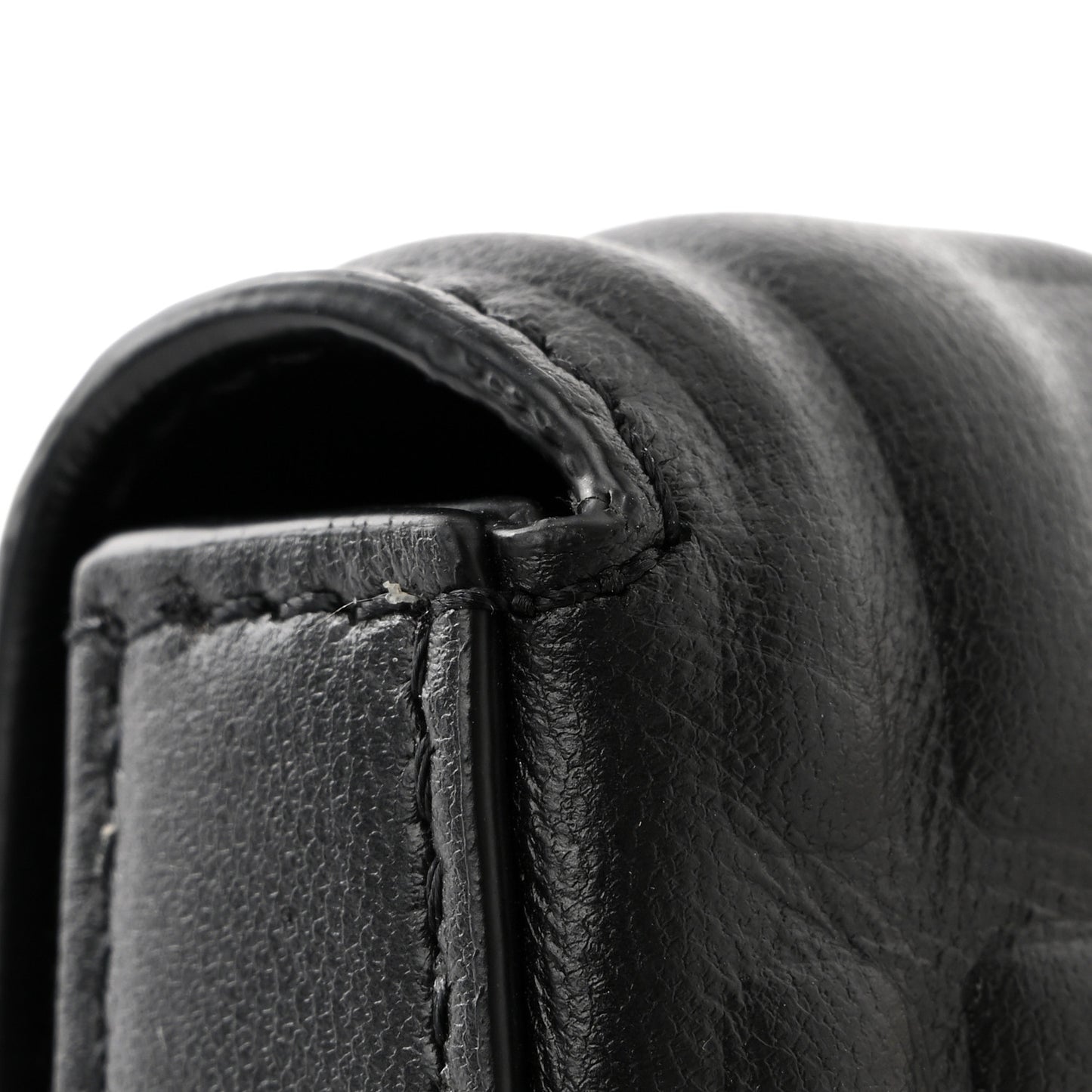 Nappa Matisse FF Embossed Nano Baguette Charm Black