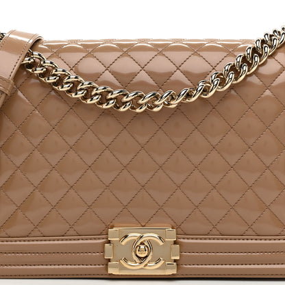 Chanel Iridescent Glazed Calfskin Quilted New Medium Boy Flap Dark Beige 8 of 10