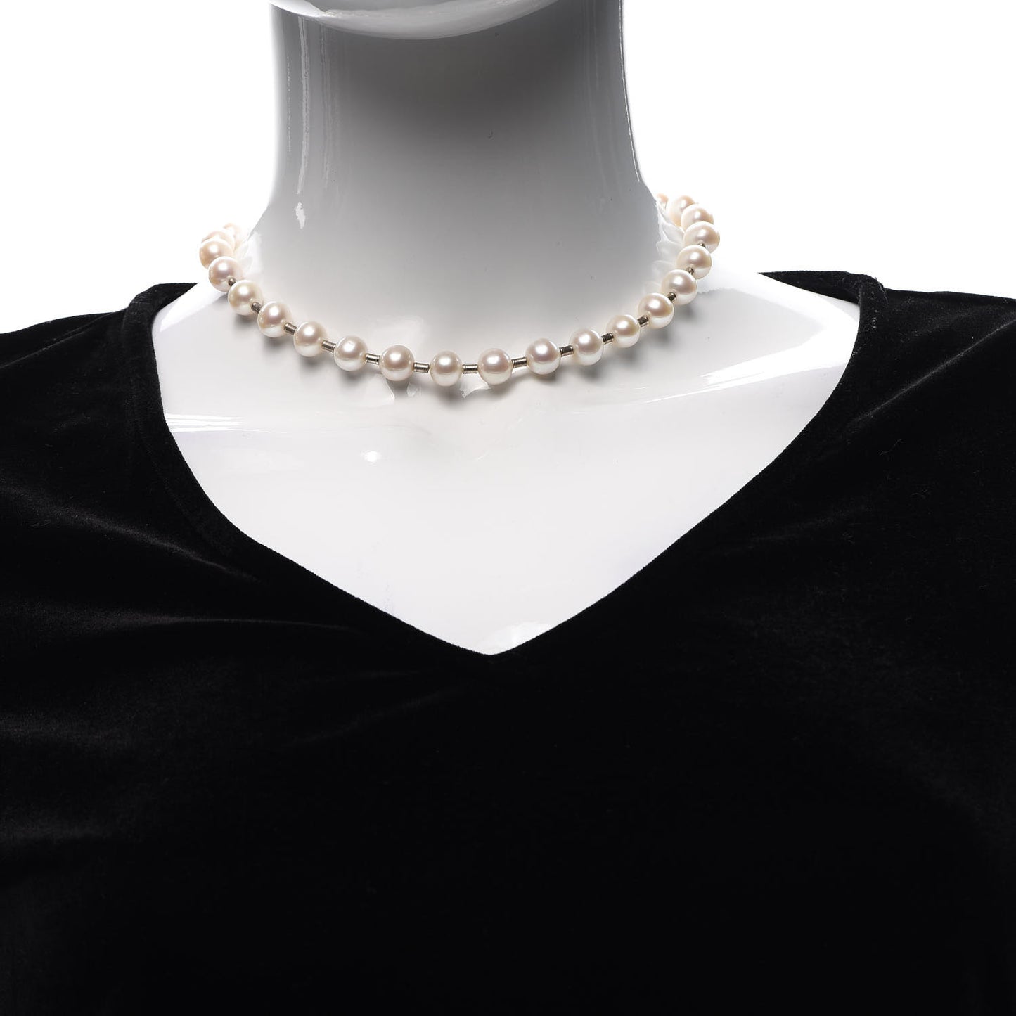 Sterling Silver Pearl 9-10mm Hardwear Necklace