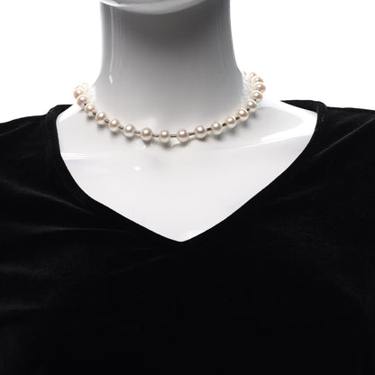 Tiffany Sterling Silver Pearl 9-10mm Hardwear Necklace 2 of 5