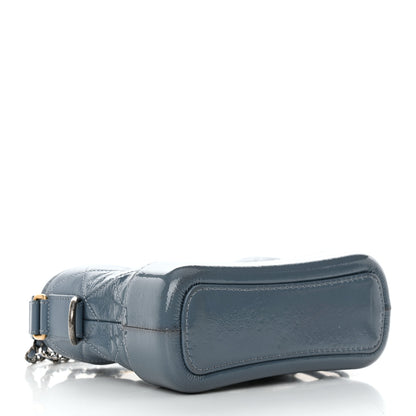 Chanel Patent Goatskin Quilted Small Gabrielle Hobo Blue 4 of 10