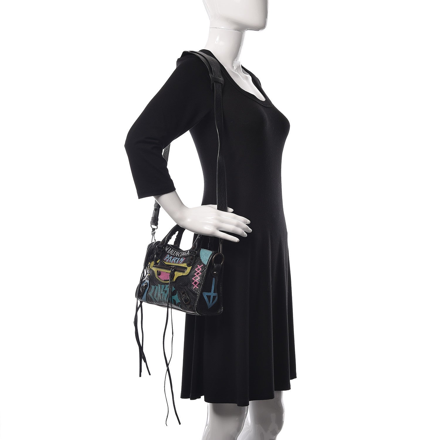 Balenciaga Agneau Arena Graffiti All Over Classic Hardware Mini City Black Multicolor 2 of 9