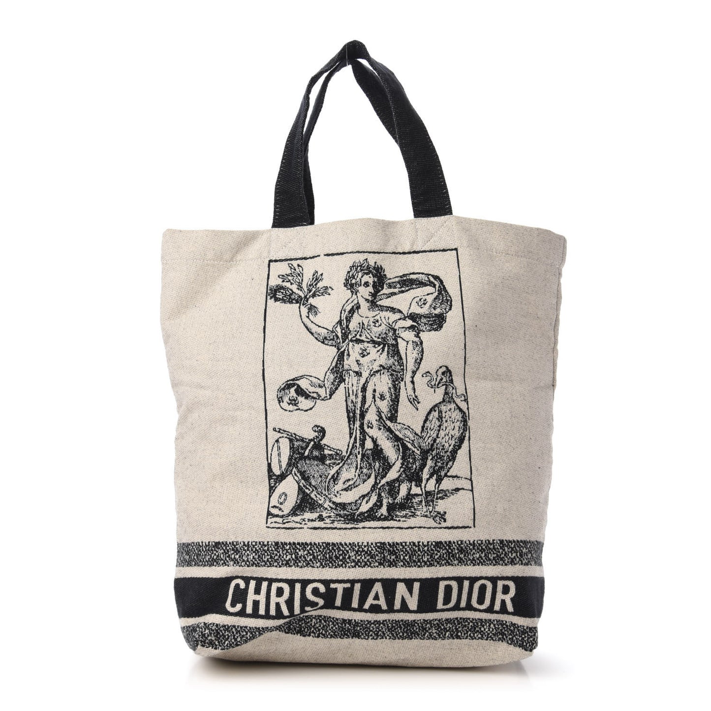 Canvas Print Cruise Tote Ivory Black