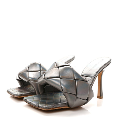 Bottega Veneta Laser Nappa Maxi Intrecciato Lido 90mm Mule Sandals 37 Oyster 3 of 8