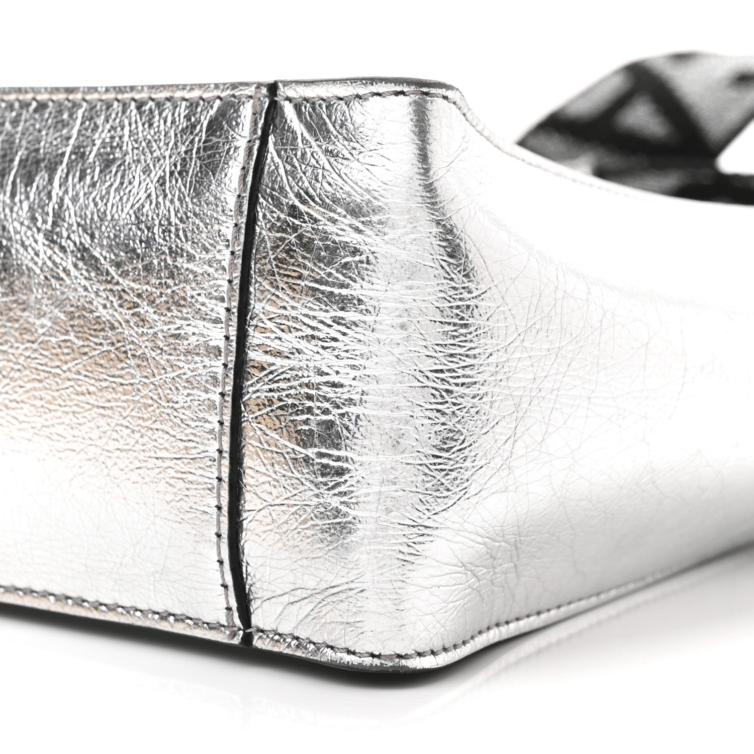 Stella McCartney Metallic Eco Alter Nappa Perforated Logo Mini Crossbody Silver 9 of 9