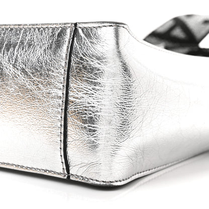 Stella McCartney Metallic Eco Alter Nappa Perforated Logo Mini Crossbody Silver 9 of 9