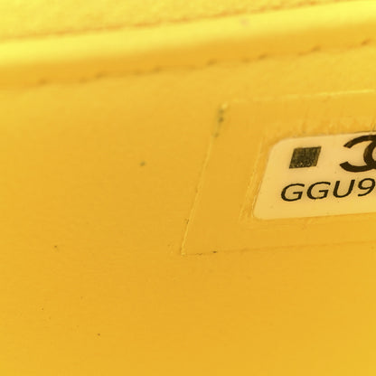 Chanel Lambskin Resin Quilted Small Top Handle Vanity Case With Chain  Yellow 7 of 12