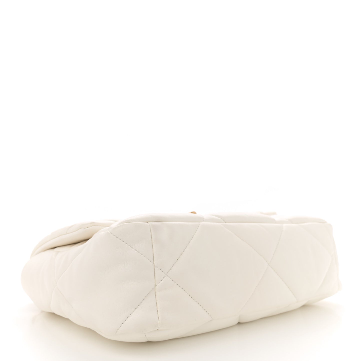 Goatskin Quilted Large Chanel 19 Flap White