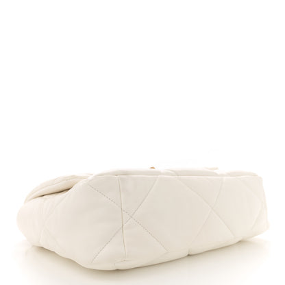 Chanel Goatskin Quilted Large Chanel 19 Flap White 4 of 13